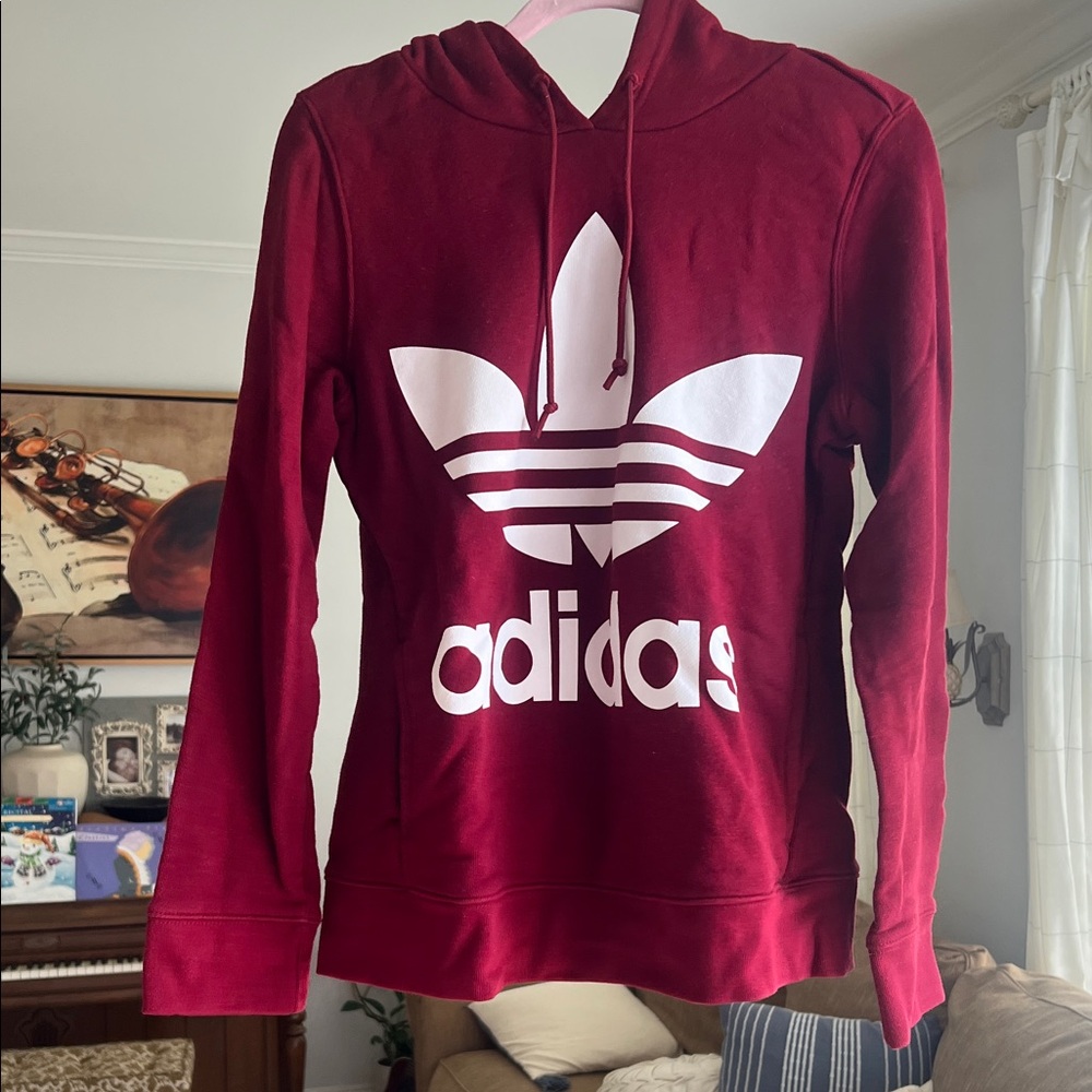 Adidas Women's Burgundy Hoodie